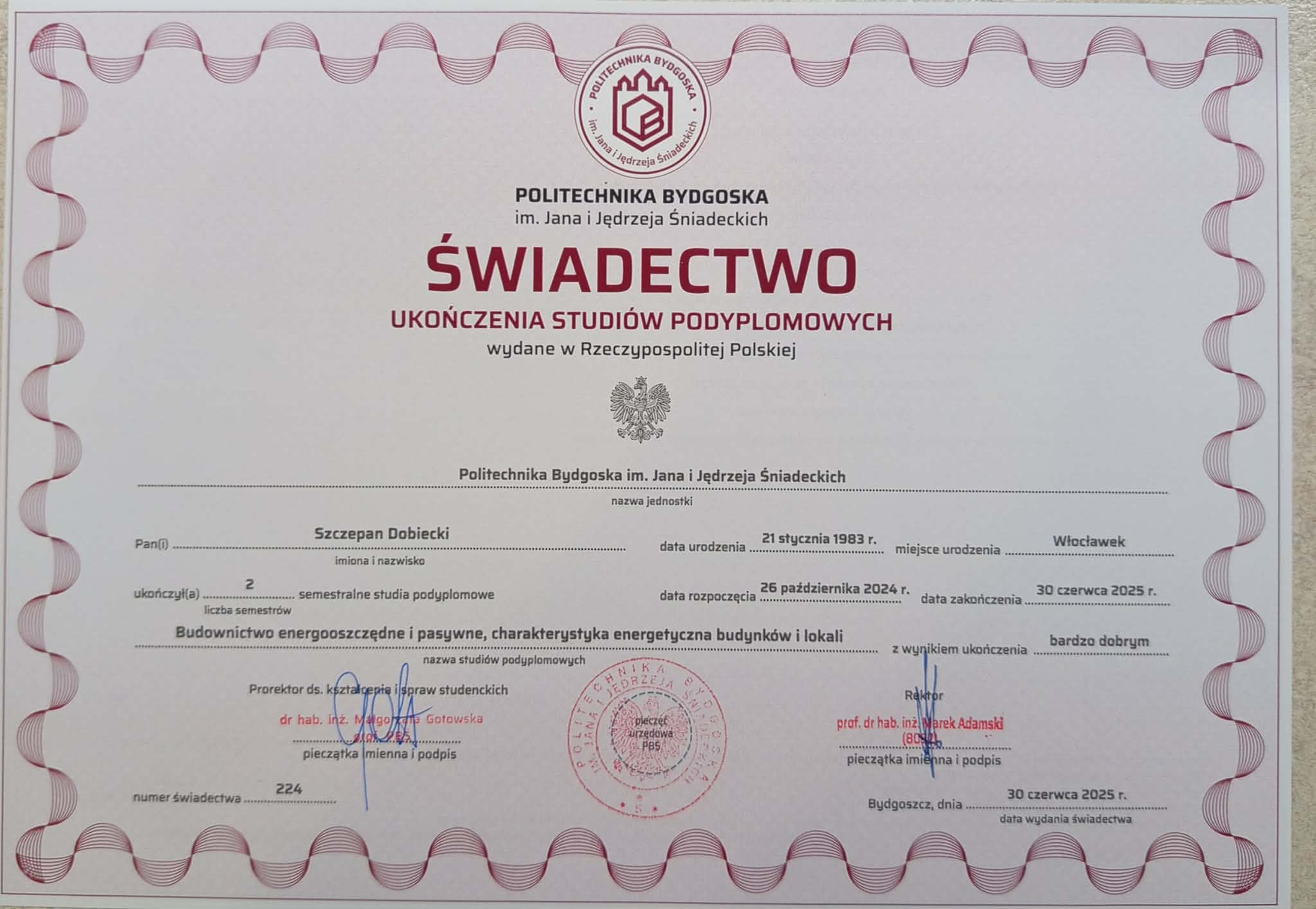 Certyfikat uprawnień